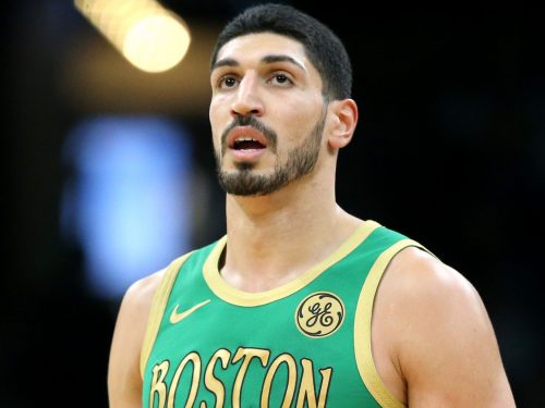 The reaction of Enes Kanter of the Celtics to the bad luck of the Knicks NBA Draft Lottery