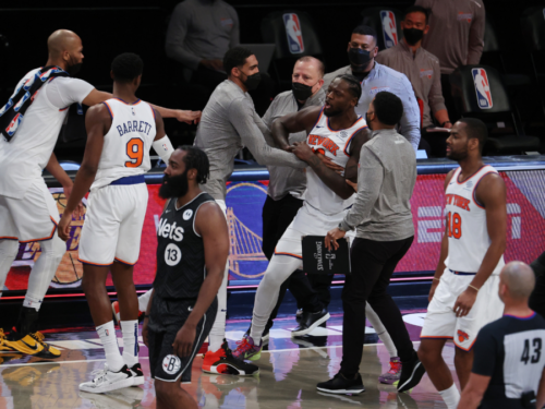 Julius Randle is on a rampage against the referee after the Knicks defeat to the Nets