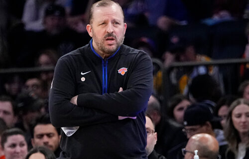 Tom Thibodeau of the Knicks calls the NBA referees